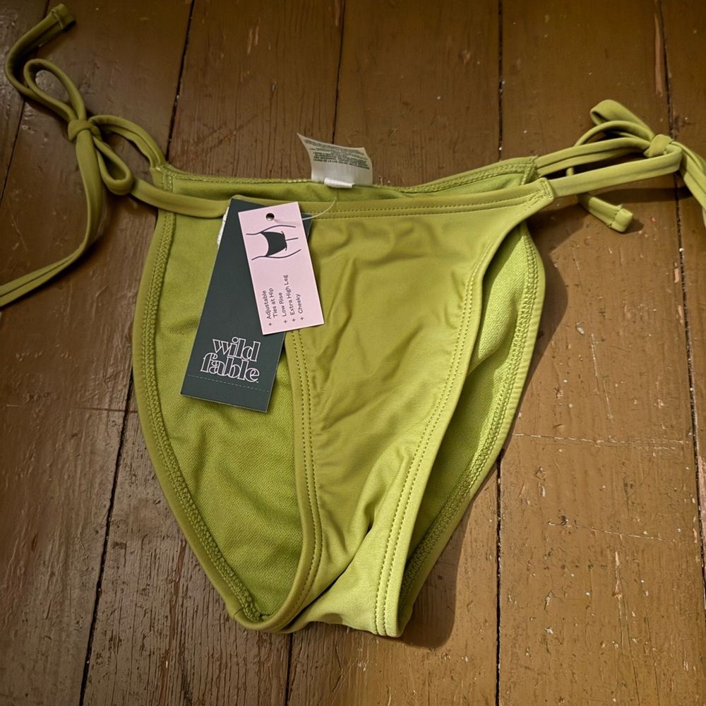 wild fable Lime Green Tie-Side Bikini Bottom